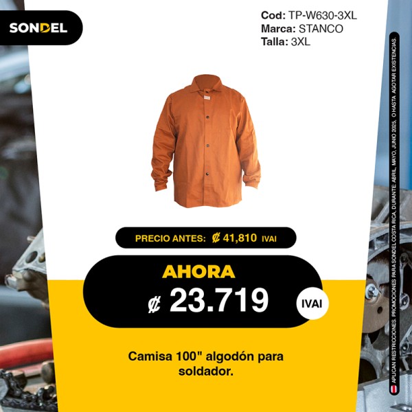 Camisa 100" algodón para...