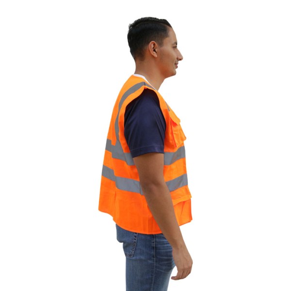 Chaleco Tipo Ingeniero Color Naranja con Bolsas